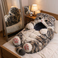 Realistic Cat Sleeping Bag – Plush Wearable Blanket for Kids & Adults