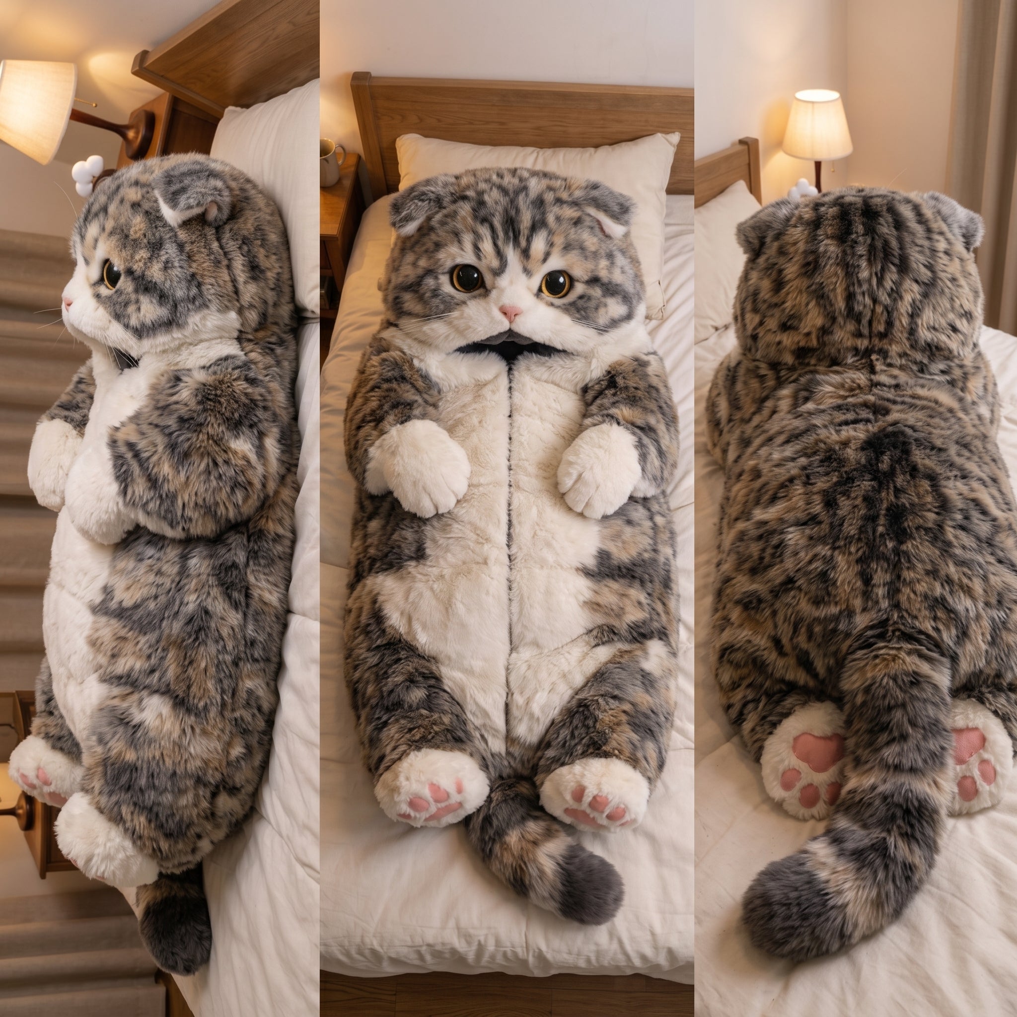 Realistic Cat Sleeping Bag – Plush Wearable Blanket for Kids & Adults